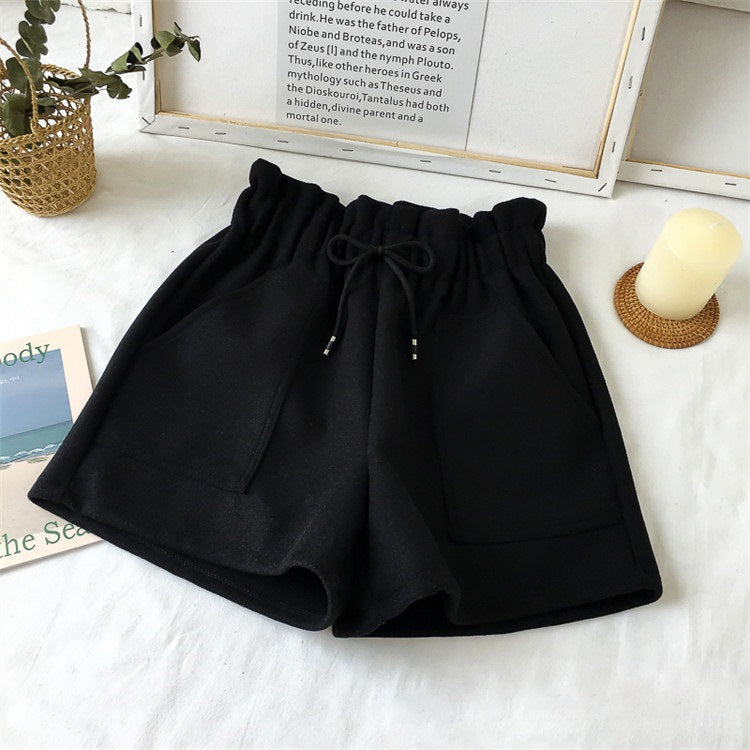 High-Waist Wide-Leg Winter Shorts