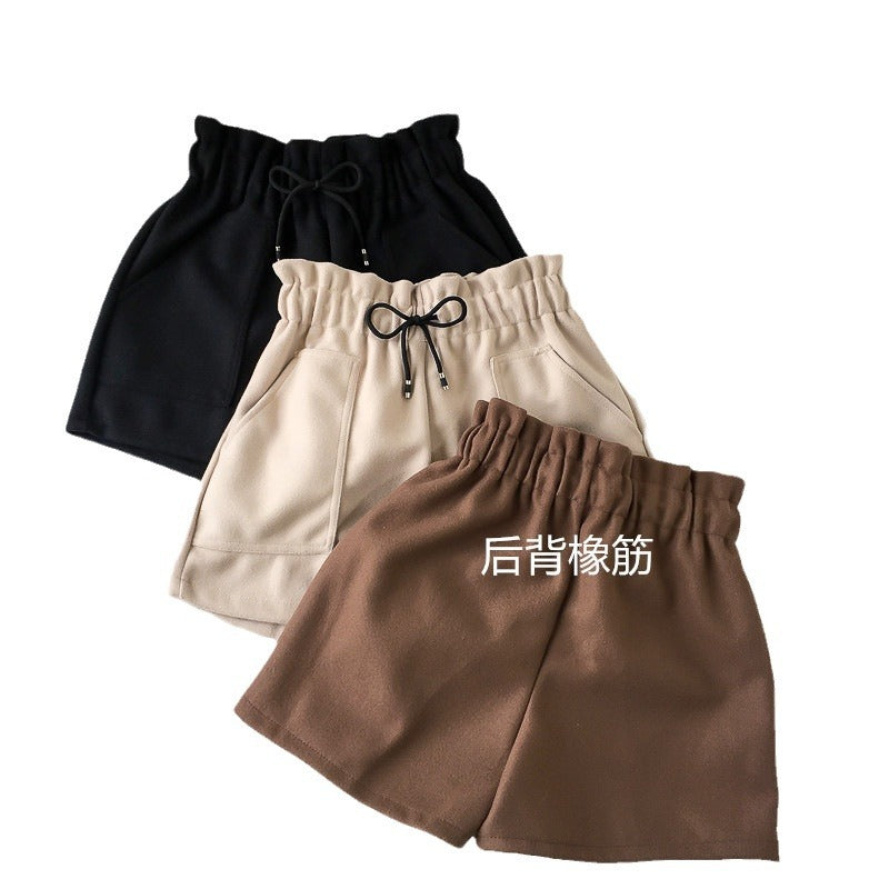 High-Waist Wide-Leg Winter Shorts